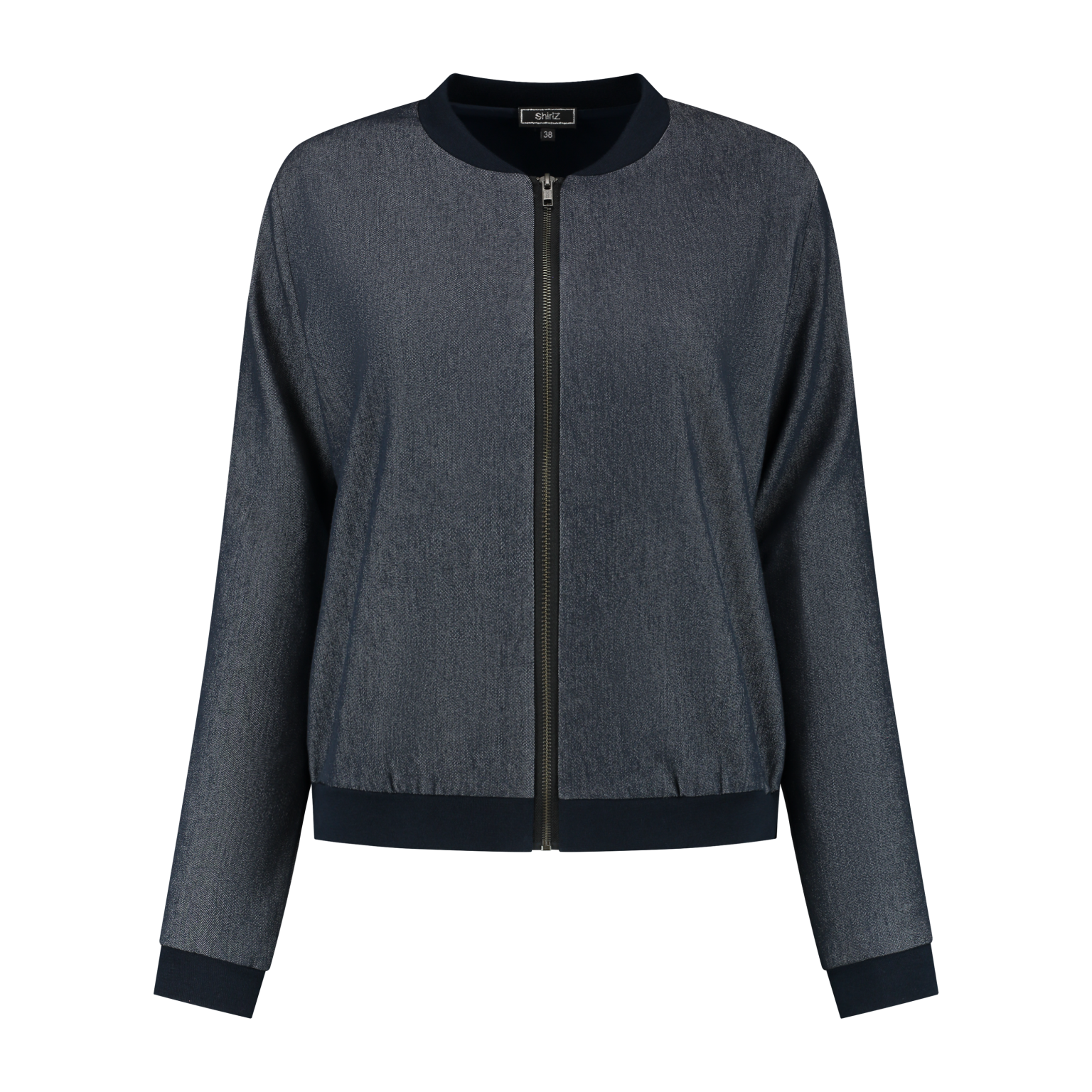 Spijkerjack luxe bomber voorzijde dames
