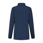 Essential Blauwe blouse met blinde sluiting achterzijde dames